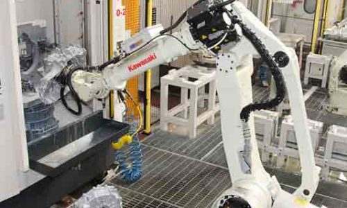 Kawasaki robot with CNC machine
